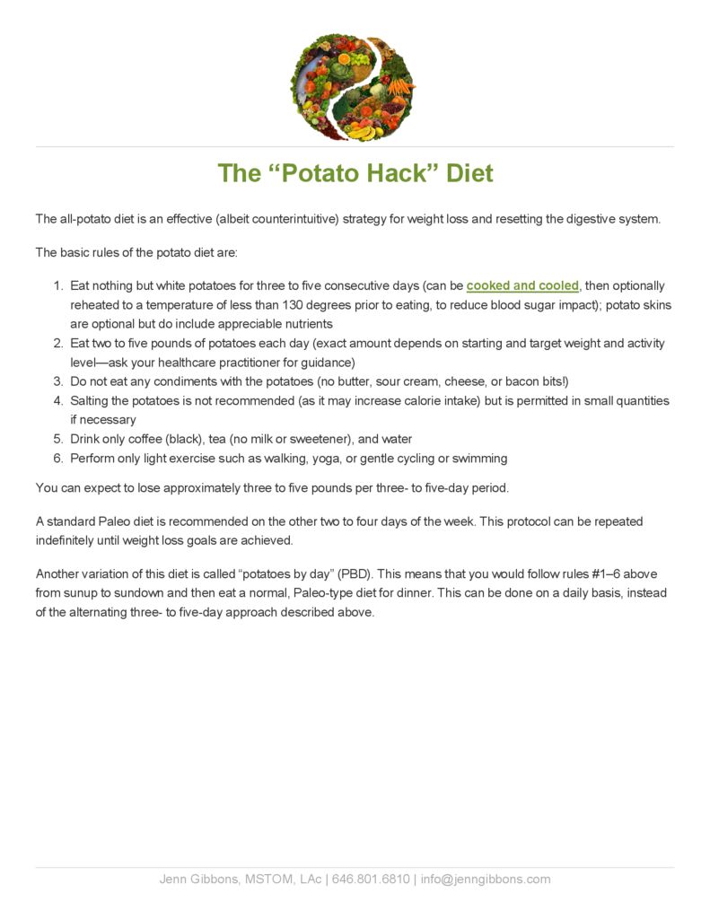 The “Potato Hack” Diet Jenn LiButti